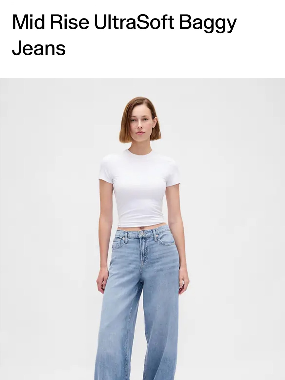 GAP Light Blue Baggy Mid Rise Jeans